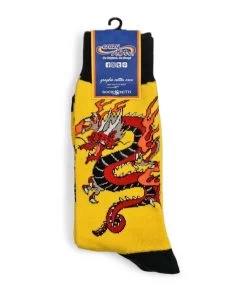 Crimson Dragon - Graphic Cotton Crew Socks -Chic Clothing Shop 04755f98 6acf 4189 80a4 63703aae3cd7
