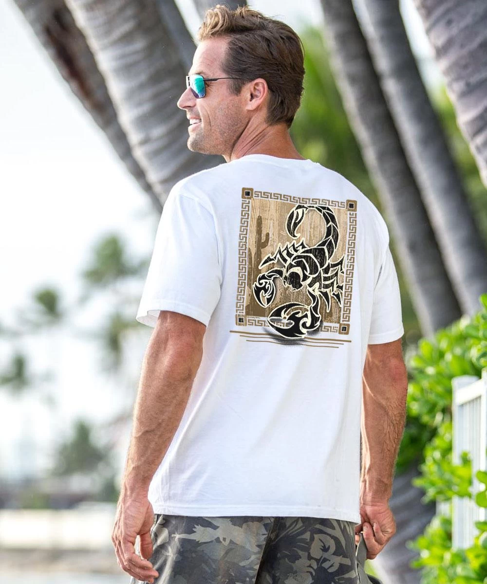 Desert Scorpion - White Short Sleeve Crewneck T-Shirt 3 Desert Scorpion - White Short Sleeve Crewneck T-Shirt