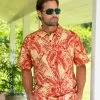 Tropical Canopy - Khaki Red Short Sleeve Hawaiian Polo Shirt -Chic Clothing Shop 0a6bfa39 23f1 4114 9e9e 3190a1a2d8f6