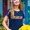 Hibiscus Band - Navy Short Sleeve Scoop Neck T-Shirt -Chic Clothing Shop 0e510cc0 6fb3 4682 a60e 6fcd71146125