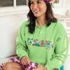 Tranquil Floral - Key Lime Dyed Long Sleeve Lightweight Pullover -Chic Clothing Shop 0e6f9c81 8e83 42da 904f 5dad7e0a2ed4