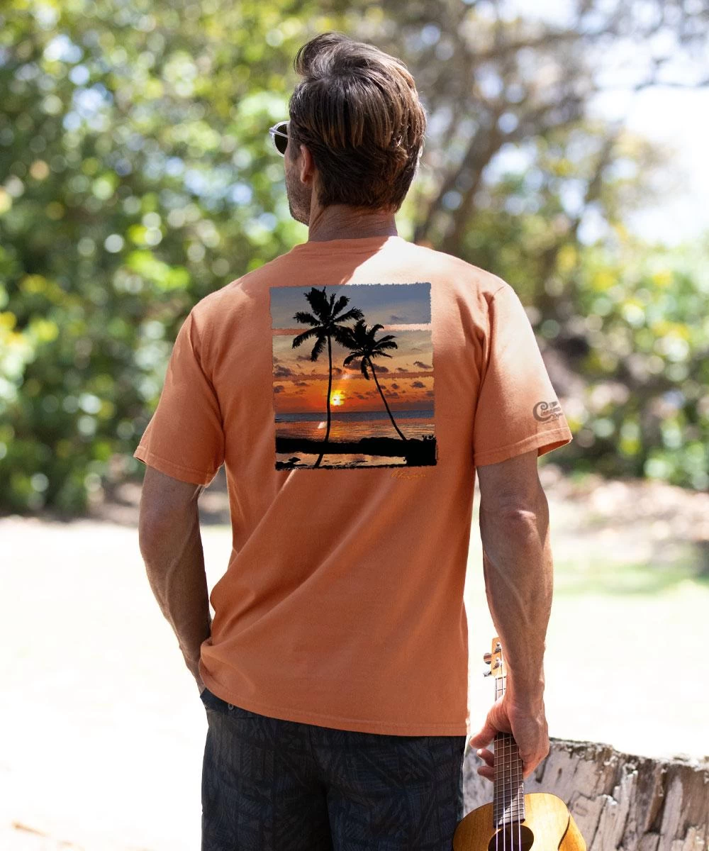 Palm Ocean View - Cinnamon Dyed Short Sleeve Crewneck T-Shirt 3 Palm Ocean View - Cinnamon Dyed Short Sleeve Crewneck T-Shirt