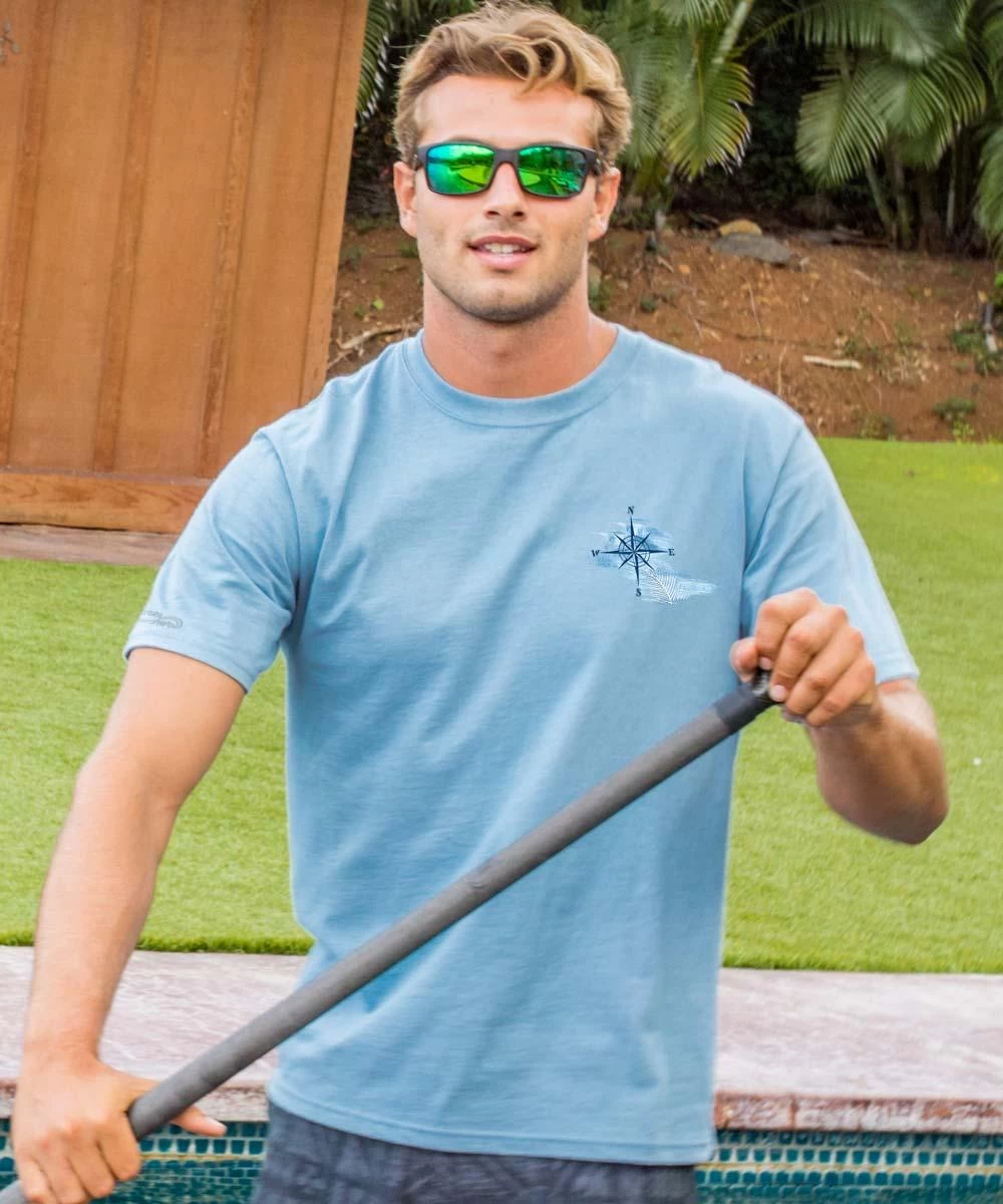 Sail Away - Blue Sky Short Sleeve Crewneck T-Shirt 4 Sail Away - Blue Sky Short Sleeve Crewneck T-Shirt - Image 2