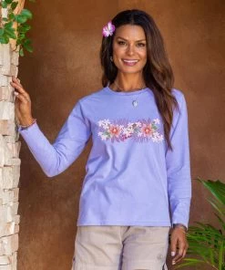 Tiny Whites - Lavender Dyed Long Sleeve Crewneck T-Shirt