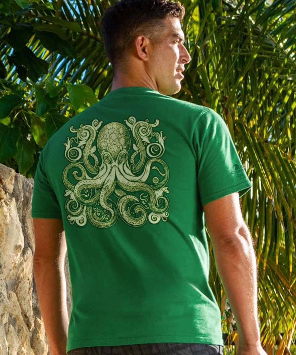 Vintage Octopus - Wintergreen Dyed Short Sleeve Crewneck T-Shirt 3 Vintage Octopus - Wintergreen Dyed Short Sleeve Crewneck T-Shirt