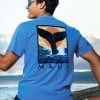 Whale Fluke Block - Blue Hawaii Dyed Short Sleeve Crewneck T-Shirt