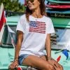 Daisy Flag - White Short Sleeve Scoop Neck T-Shirt -Chic Clothing Shop 191cd160 47d1 4182 b7b1 2fd7ca4d07dc