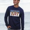 B. Kliban Warning Of Christmas Cat - Navy Long Sleeve Crewneck T-Shirt 1 B. Kliban Warning Of Christmas Cat - Navy Long Sleeve Crewneck T-Shirt -Chic Clothing Shop 19a8a601 0a57 4604 98c3 a9fcd5e95821