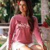 Island Scroll - Paradise Red Dyed Long Sleeve Crewneck T-Shirt -Chic Clothing Shop 1c1275fb 3bb5 4272 8981 6b0cab37bfd7