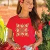 Butterfly Quilt - Candy Apple Red Dyed Short Sleeve Scoop Neck T-Shirt 2 Butterfly Quilt - Candy Apple Red Dyed Short Sleeve Scoop Neck T-Shirt -Chic Clothing Shop 26254b2e 25f8 47d1 a886 a8cd0d727ba3