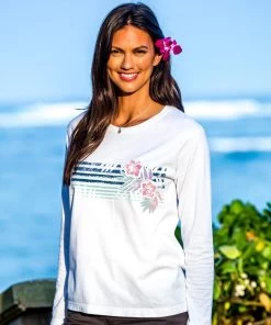 Floral Blends - White Long Sleeve Crewneck T-Shirt