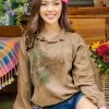 Polynesian Monstera - Kona Coffee Dyed Long Sleeve Lightweight Pullover -Chic Clothing Shop 282d8e62 a17b 4dd1 a58e 513a6375b5c9