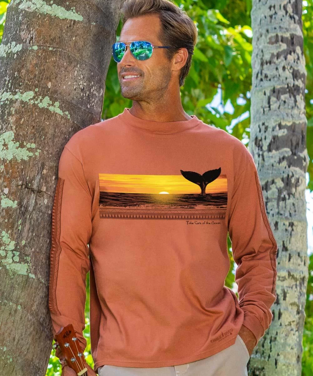 Tribal Whale Band - Chile Dyed Long Sleeve Crewneck T-Shirt 3 Tribal Whale Band - Chile Dyed Long Sleeve Crewneck T-Shirt
