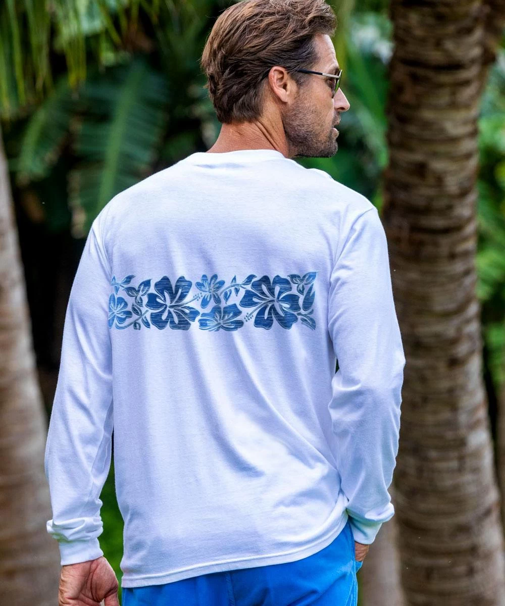 Surfa Stripe - White Long Sleeve Crewneck T-Shirt 4 Surfa Stripe - White Long Sleeve Crewneck T-Shirt - Image 2