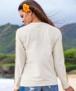 Island Leisure Band - Coconut Dyed Long Sleeve Crewneck T-Shirt -Chic Clothing Shop 2d2e093f 31ba 4943 a947 4e33c03abc06