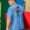 Stars And Stripes Forever - Blue Hawaii Dyed Short Sleeve Crewneck T-Shirt -Chic Clothing Shop 2ebcee89 844e 4c33 90ea f2a1439d29eb