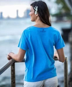 Honu Trio - Blue Hawaii Dyed Short Sleeve Scoop Neck T-Shirt -Chic Clothing Shop 311671b2 2c69 4bab aee8 f6efa5b580cc