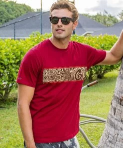Ekomo Mai Band - Rugby Red Short Sleeve Pima T-Shirt