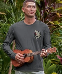 Mano Island Spirit - Smoke Long Sleeve Pima T-Shirt -Chic Clothing Shop 37362e0a 9b8f 4a95 bb02 c8aae2cf6a34