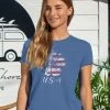 USA Hibiscus - Sapphire Short Sleeve Crewneck T-Shirt -Chic Clothing Shop 38fff8f9 1535 4125 a71c f2c5eaa7a1ee