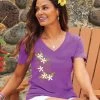 Plumeria Breeze - Violet Short Sleeve Pima V-Neck T-Shirt -Chic Clothing Shop 3ad6e0d3 57ac 473f ba80 7d3549944e4b