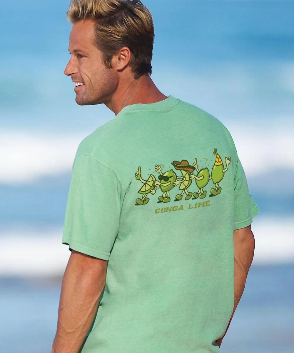 Conga Lime - Key Lime Dyed Short Sleeve Crewneck T-Shirt 3 Conga Lime - Key Lime Dyed Short Sleeve Crewneck T-Shirt