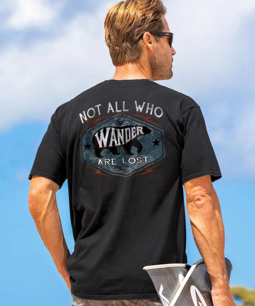 Wander - Black Short Sleeve Crewneck T-Shirt 3 Wander - Black Short Sleeve Crewneck T-Shirt