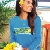 Tropical Pua Band - Blue Hawaii Dyed Long Sleeve Crewneck T-Shirt -Chic Clothing Shop 3f904577 1cdb 4862 83da 65eec49b2822