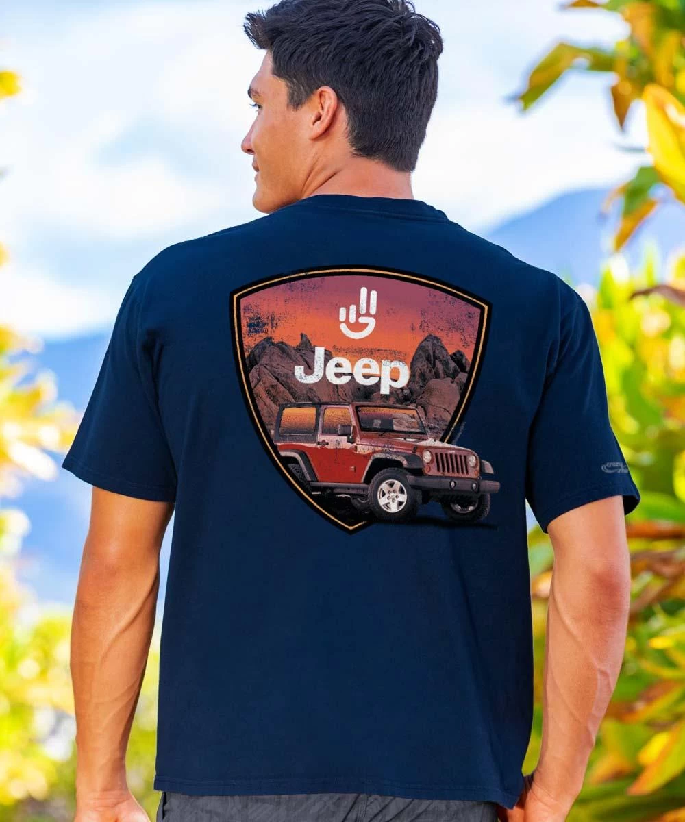Jeep Wave Scenic - Navy Short Sleeve Crewneck T-Shirt 3 Jeep Wave Scenic - Navy Short Sleeve Crewneck T-Shirt