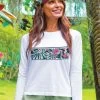 Tropical Watercolor Band - White Long Sleeve Crewneck T-Shirt -Chic Clothing Shop 484a7c63 8c41 4acb 87e9 394545a972ba