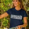 Tropical Tribal Band - Navy Short Sleeve Crewneck T-Shirt -Chic Clothing Shop 4cda2ca0 d60d 4dad 8fa2 ab853aa3677f
