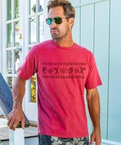 Kokopelli Sol - Paradise Red Dyed Short Sleeve Crewneck T-Shirt