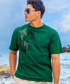Mano A Mano Ekolu Vertical - Forest Green Short Sleeve Crewneck T-Shirt