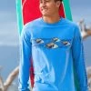 Humu Band - Blue Hawaii Dyed Long Sleeve Crewneck T-Shirt -Chic Clothing Shop 5518fcf7 fb3d 4e04 bdbb 48d030cd3d39