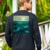 Color Block Surf - Black Long Sleeve Crewneck T-Shirt