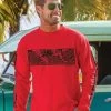 Pineapple Red Band - Candy Apple Red Dyed Long Sleeve Crewneck T-Shirt -Chic Clothing Shop 5b6400c4 6a0d 4d7e 97b3 cd953fe899b8