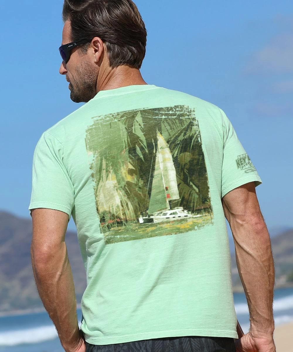 Coconut Cruise - Key Lime Dyed Short Sleeve Crewneck T-Shirt 3 Coconut Cruise - Key Lime Dyed Short Sleeve Crewneck T-Shirt