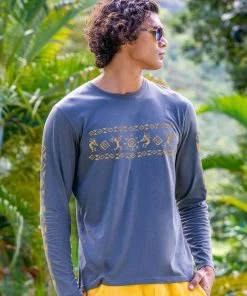 Kokopelli Sol - Smoke Long Sleeve Pima T-Shirt
