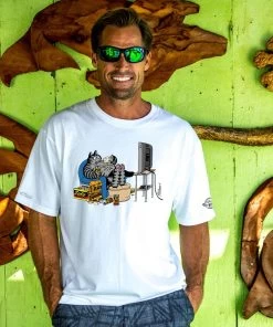 B. Kliban Binge Watching Cat - White Short Sleeve Crewneck T-Shirt