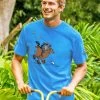 B. Kliban Polo Cat - Blue Hawaii Dyed Short Sleeve Crewneck T-Shirt
