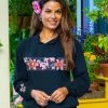 Blackberry Floral - Navy Long Sleeve Lightweight Pullover -Chic Clothing Shop 6aa15601 9480 4890 9f6b 2f2be6402ede