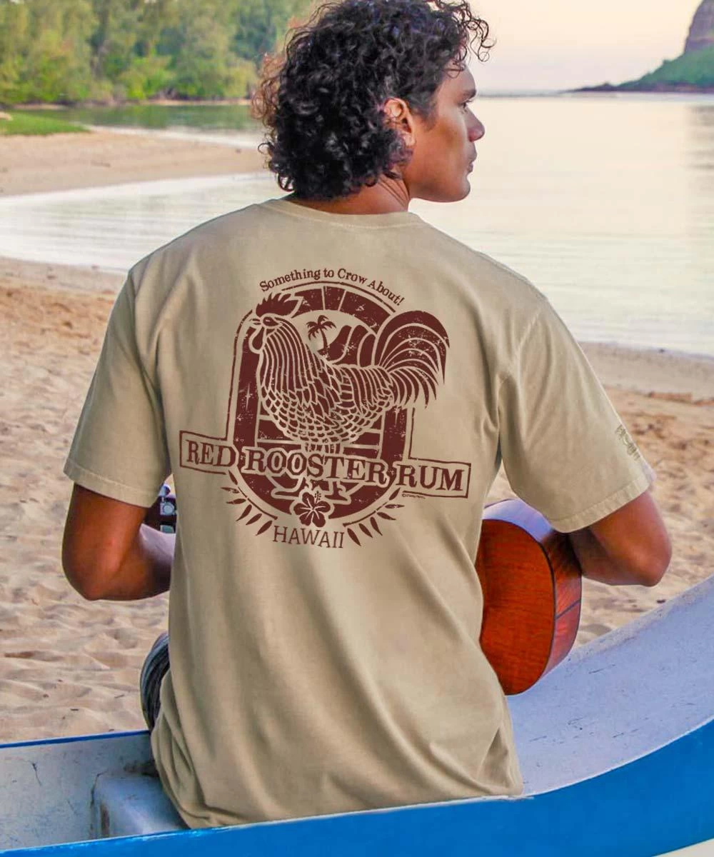Red Rooster Rum - Kona Coffee Dyed Short Sleeve Crewneck T-Shirt 3 Red Rooster Rum - Kona Coffee Dyed Short Sleeve Crewneck T-Shirt
