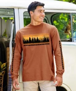 Mountain View Band - Cinnamon Dyed Long Sleeve Crewneck T-Shirt