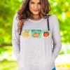 Sea Creatures - White Grey Heather Long Sleeve Harmony Hooded T -Chic Clothing Shop 704ed211 34b9 4a97 851a 9beb4d55042f