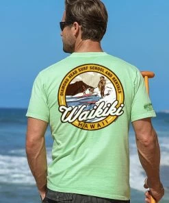 Vintage Waikiki Surf - Key Lime Dyed Short Sleeve Crewneck T-Shirt