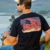 Flag Sunset - Black Short Sleeve Crewneck T-Shirt