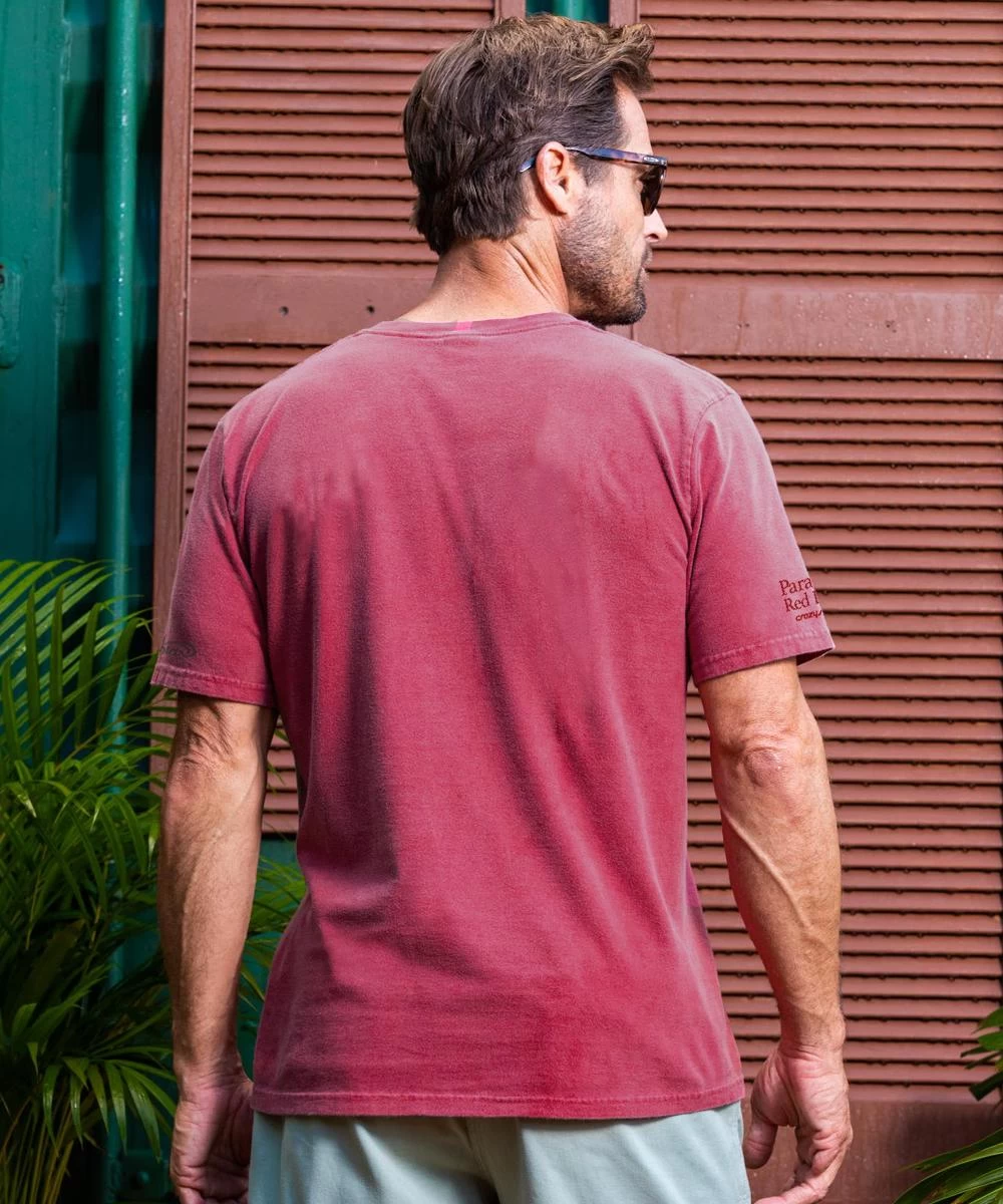 Lava Flow - Paradise Red Dyed Short Sleeve Crewneck T-Shirt 4 Lava Flow - Paradise Red Dyed Short Sleeve Crewneck T-Shirt - Image 2