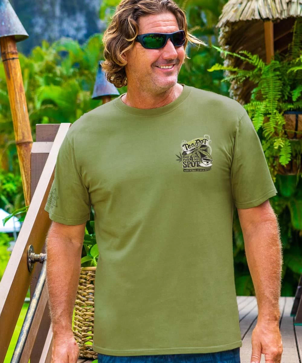 Tea Pot Spot - Hemp Dyed Short Sleeve Crewneck T-Shirt 4 Tea Pot Spot - Hemp Dyed Short Sleeve Crewneck T-Shirt - Image 2