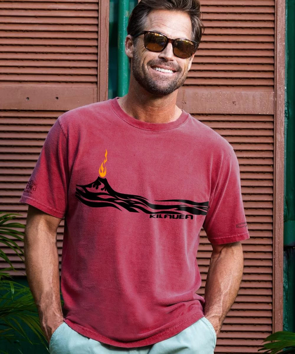 Lava Flow - Paradise Red Dyed Short Sleeve Crewneck T-Shirt 3 Lava Flow - Paradise Red Dyed Short Sleeve Crewneck T-Shirt