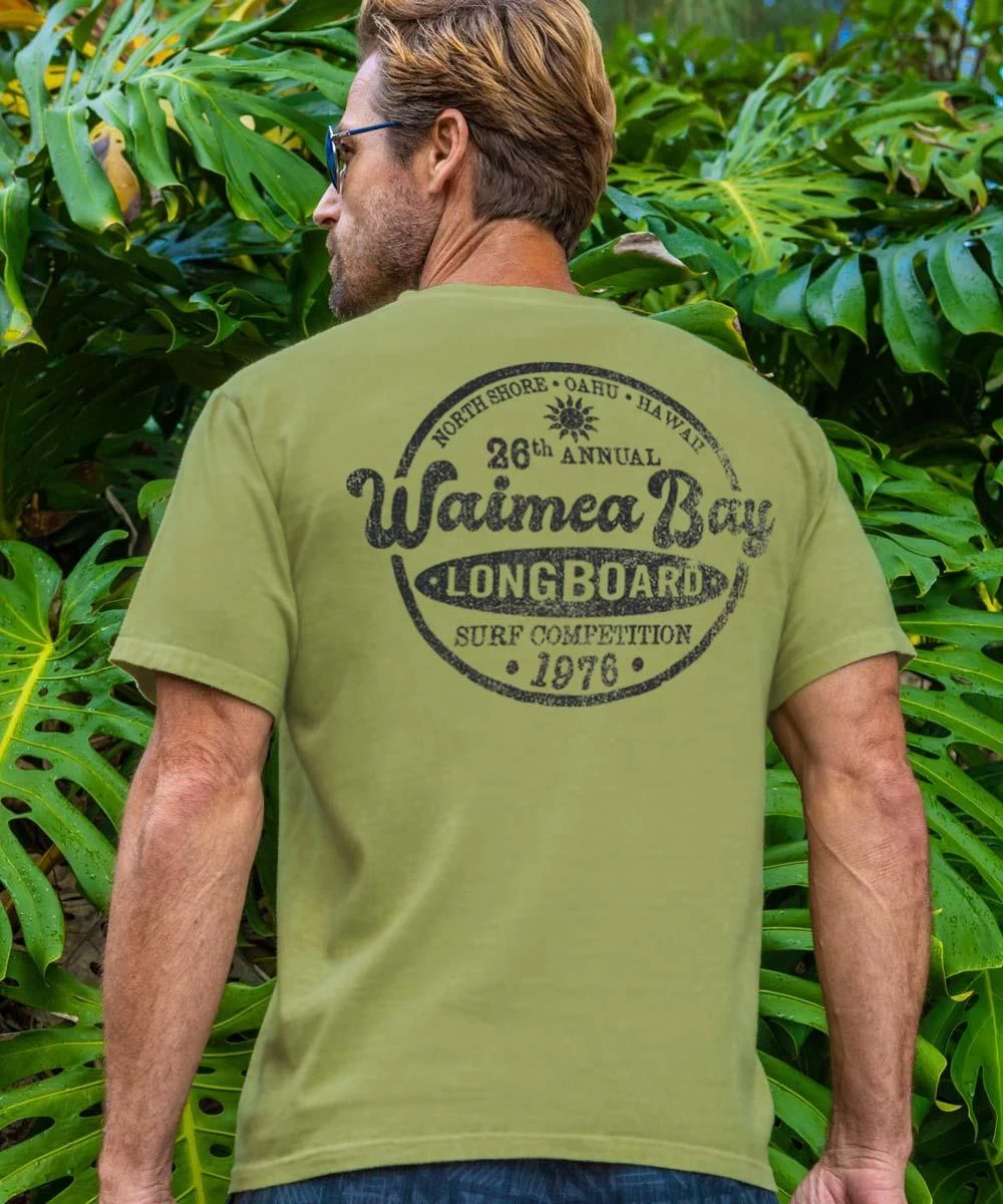 Waimea Bay Longboard Competition - Hemp Dyed Short Sleeve Crewneck T-Shirt 3 Waimea Bay Longboard Competition - Hemp Dyed Short Sleeve Crewneck T-Shirt